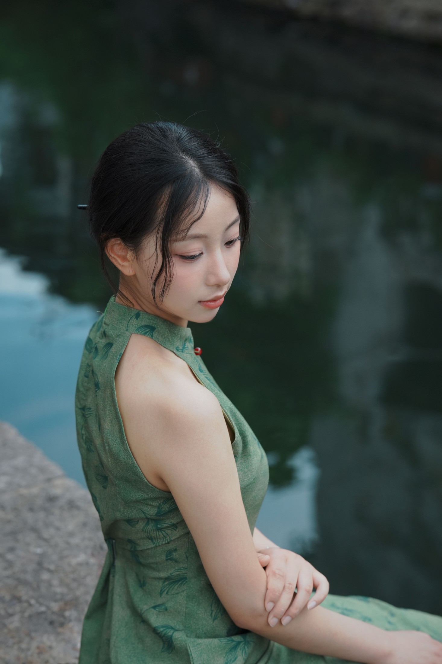 图片[2]-小u – 《绿色江南旗袍》[17P]-COS写真在线网