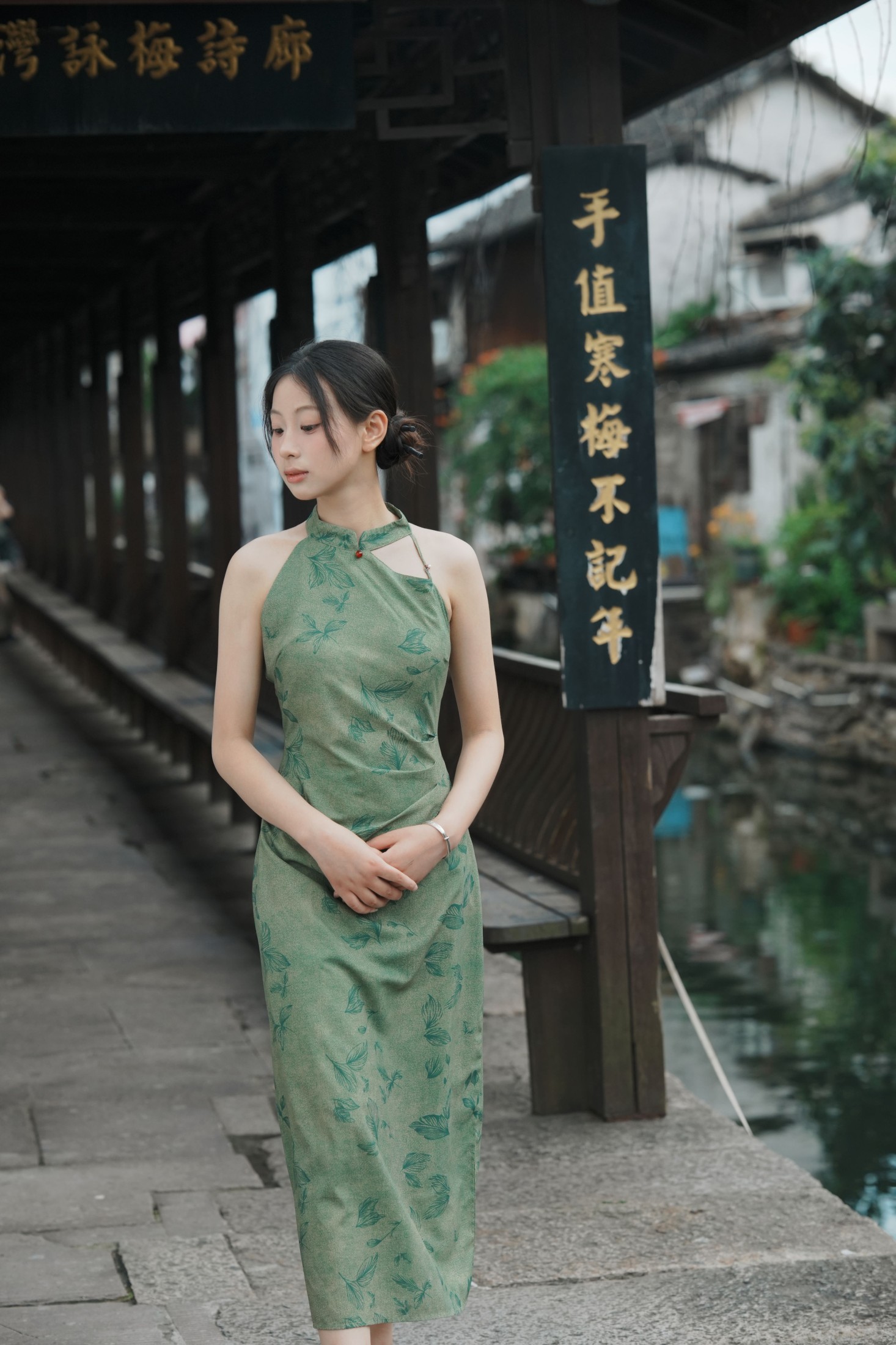 图片[5]-小u – 《绿色江南旗袍》[17P]-COS写真在线网