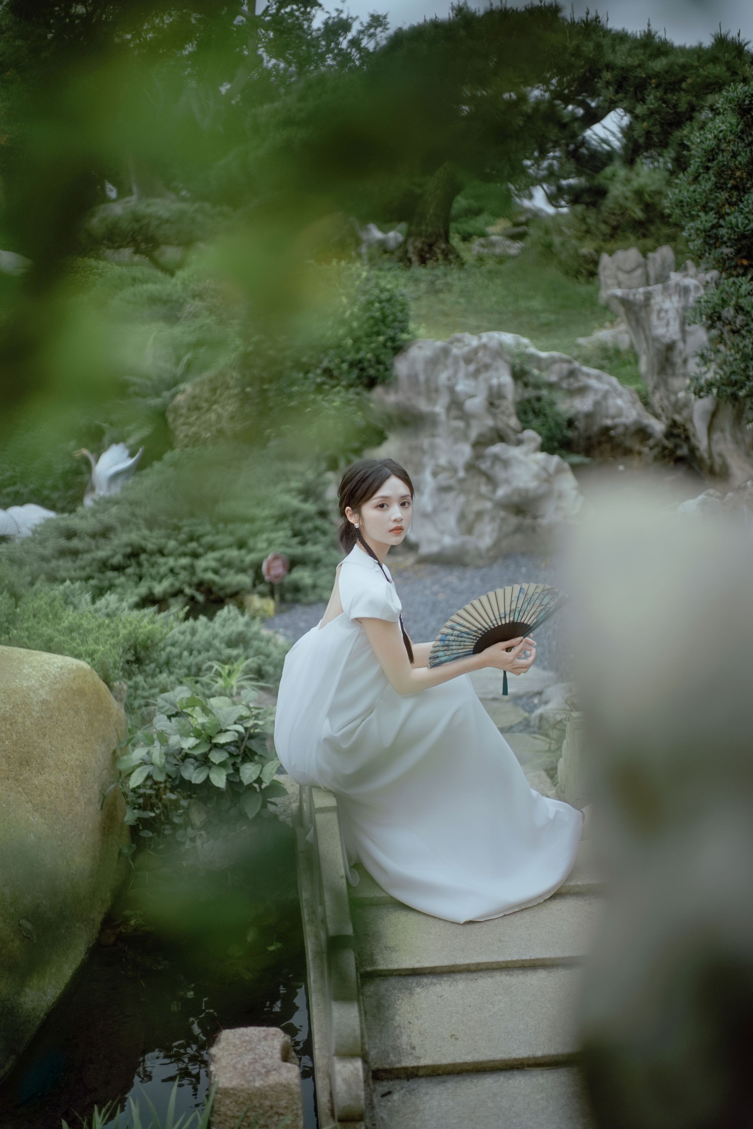 图片[4]-雨文 – 《白裙映园，锦鲤伴仙踪》[32P]-COS写真在线网